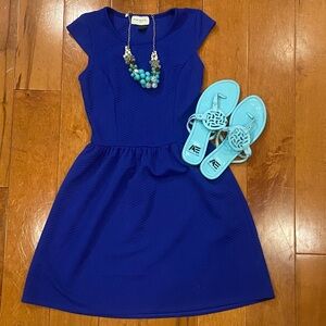 enough about me... Royal Blue Fit & Flare Casual Dress